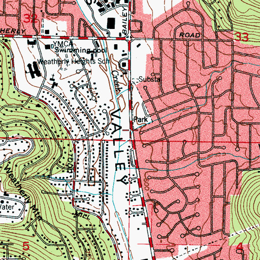 Topographic Map of Sunset Cove Branch, AL