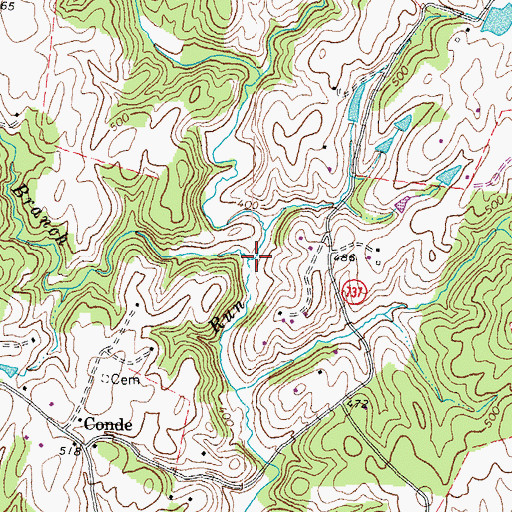 Topographic Map of Rattle Branch, VA