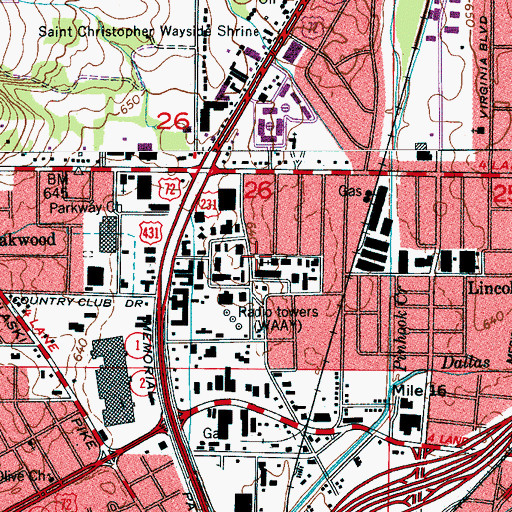 Topographic Map of Third Baptist Church, AL