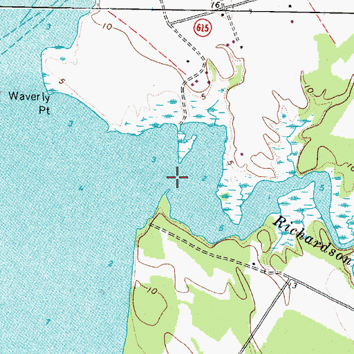 Topographic Map of Richardson Creek, VA