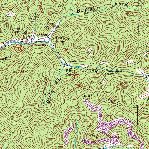 Topographic Map of Rife Cemetery, VA