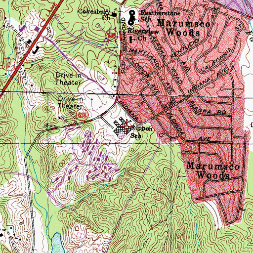 Topographic Map of Rippon Middle School, VA