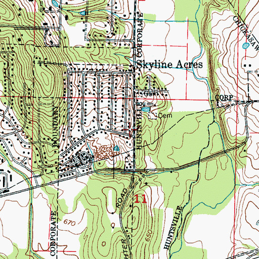 Topographic Map of Union Hill School (historical), AL