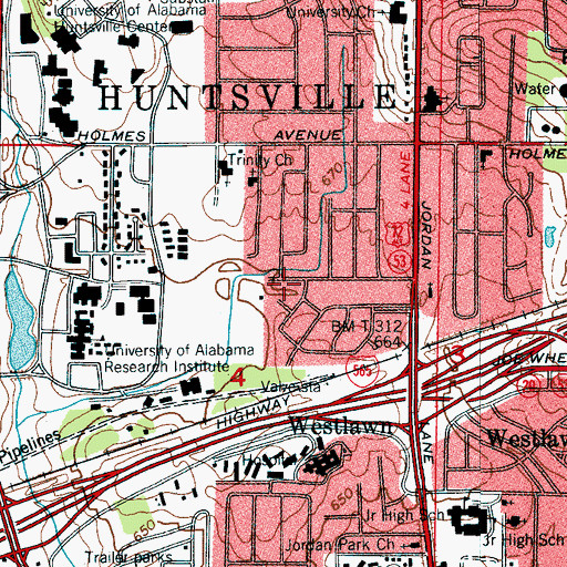 Topographic Map of University Park, AL