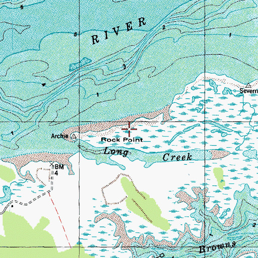 Topographic Map of Rock Point, VA