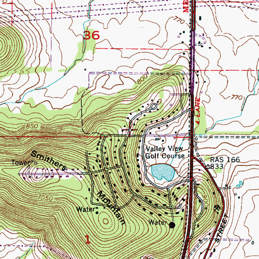 Topographic Map of Valley View Estates, AL