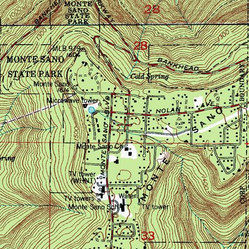 Topographic Map of Viduta (historical), AL