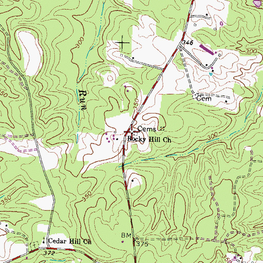 Topographic Map of Rocky Hill Church, VA