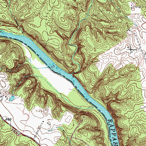 Topographic Map of Rocky Pen Run, VA