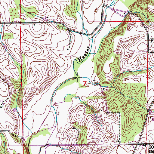 Topographic Map of Walker Branch, AL