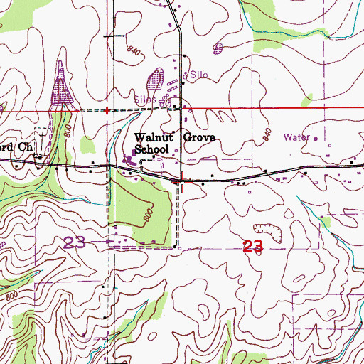 Topographic Map of Walnut Grove, AL