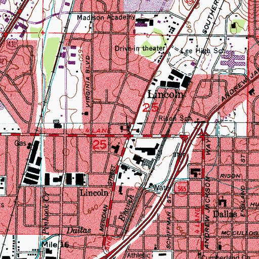 Topographic Map of Wesley Methodist Church, AL