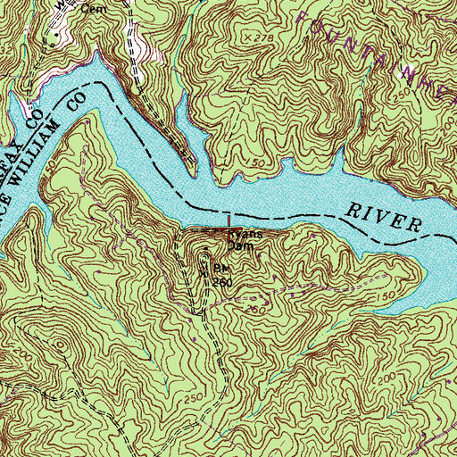 Topographic Map of Ryons Dam, VA