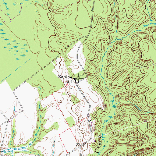 Topographic Map of Sabine Hall, VA
