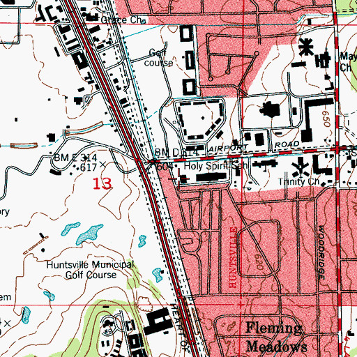 Topographic Map of Westbury Shopping Center, AL