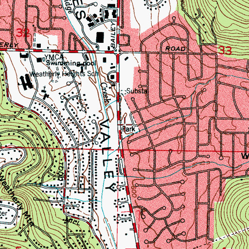 Topographic Map of Willow Park, AL