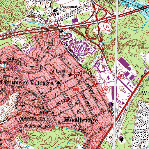 Topographic Map of Saint Pauls Church, VA