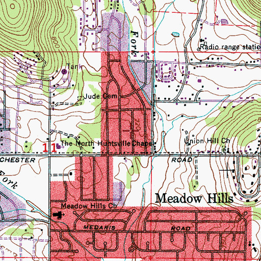 Topographic Map of Windsor Manor, AL