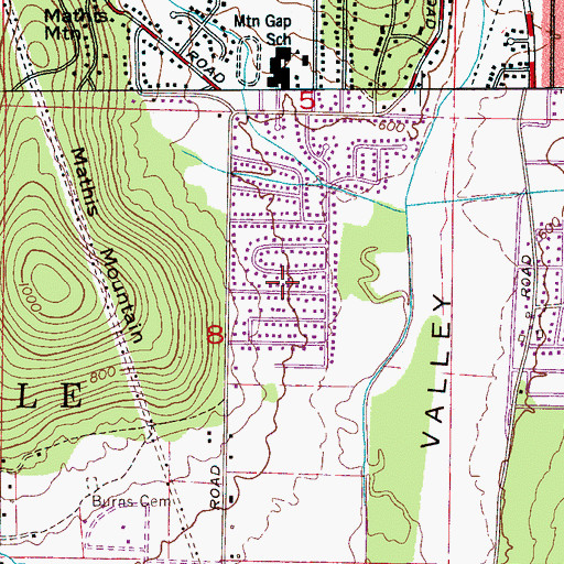 Topographic Map of Woodridge, AL