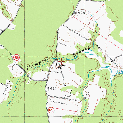 Topographic Map of Salem Church, VA