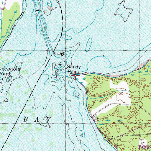 Topographic Map of Sandy Point, VA