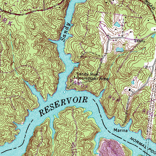 Topographic Map of Sandy Run Recreation Center, VA