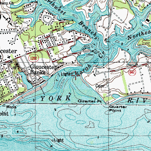 Topographic Map of Sarah Creek, VA