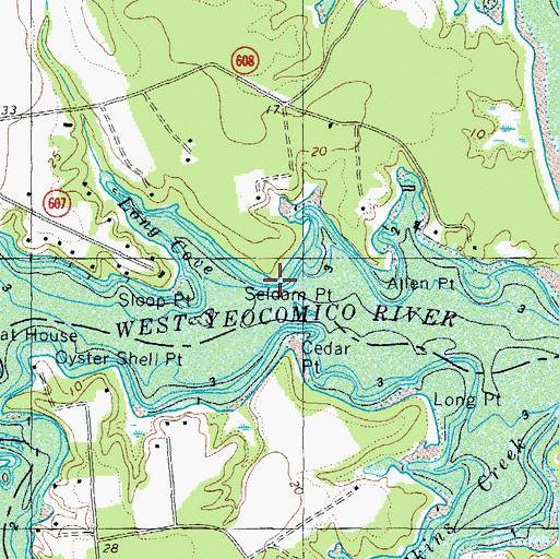 Topographic Map of Seldom Point, VA