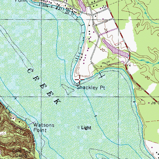 Topographic Map of Shackley Point, VA