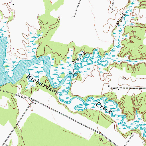 Topographic Map of North Fork Richardson Creek, VA