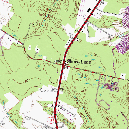 Topographic Map of Short Lane, VA