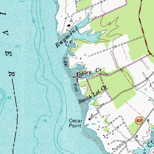 Topographic Map of Sibley Creek, VA