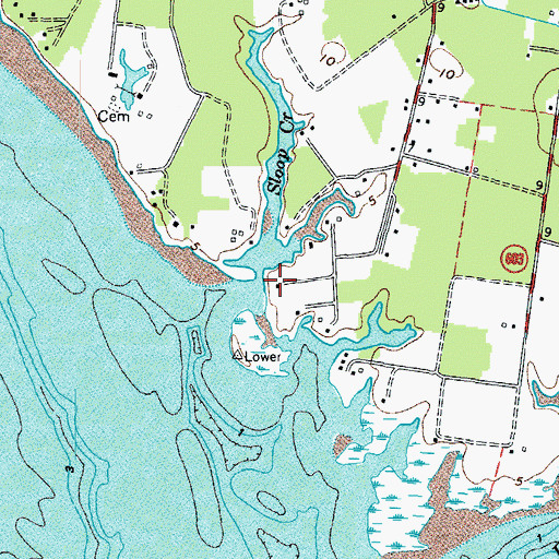 Topographic Map of Sloop Creek, VA
