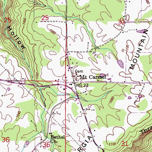 Topographic Map of Mount Carmel Cemetery, AL