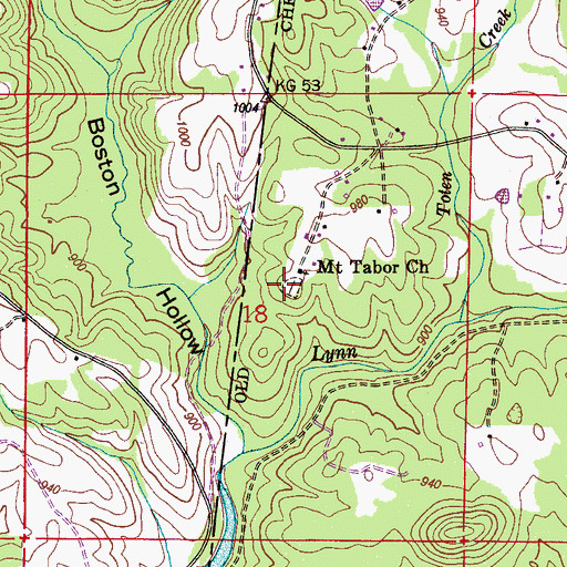 Topographic Map of Mount Tabor Cemetery, AL