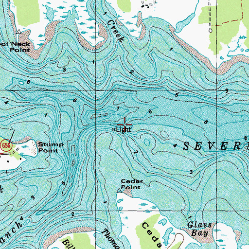 Topographic Map of Southwest Branch Severn River, VA