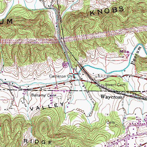 Topographic Map of Stanley Valley Creek, VA