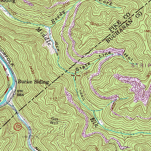 Topographic Map of State Line Hollow, VA
