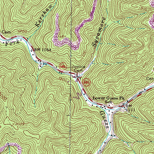 Topographic Map of Sycamore Fork, VA