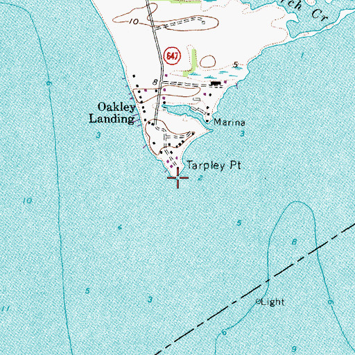 Topographic Map of Tarpley Point, VA