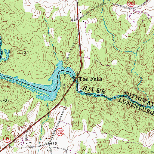 Topographic Map of The Falls, VA