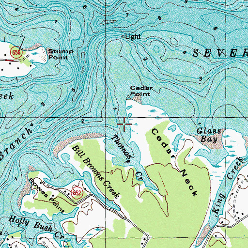 Topographic Map of Thomas Creek, VA