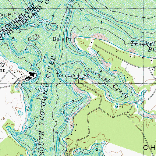 Topographic Map of Tom Jones Point, VA