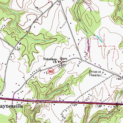 Topographic Map of Totuskey Church, VA
