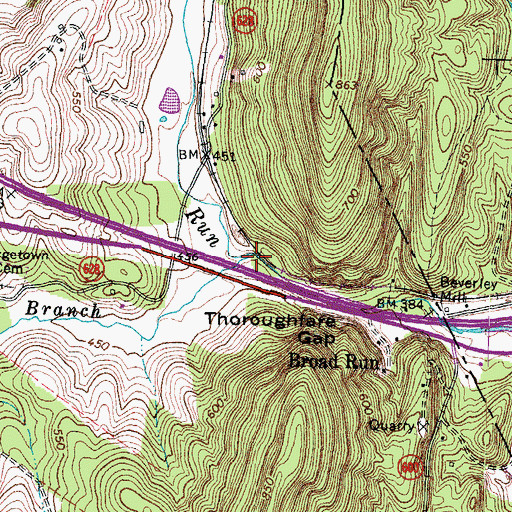 Topographic Map of Trapp Branch, VA