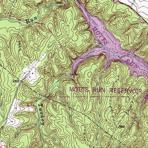 Topographic Map of Turkey Run, VA