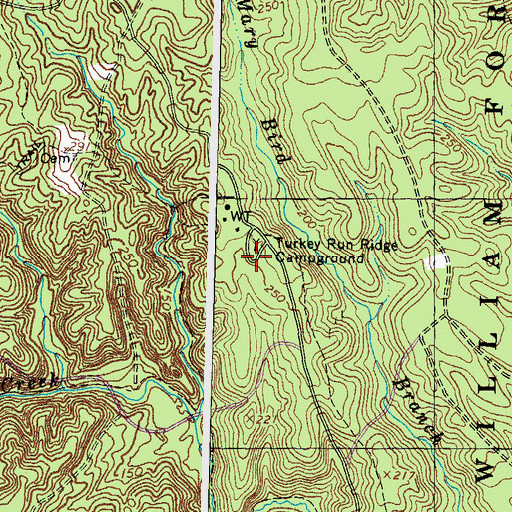 Topographic Map of Turkey Run Ridge Campground, VA