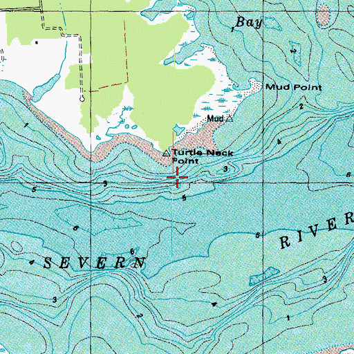 Topographic Map of Turtle Neck Point, VA