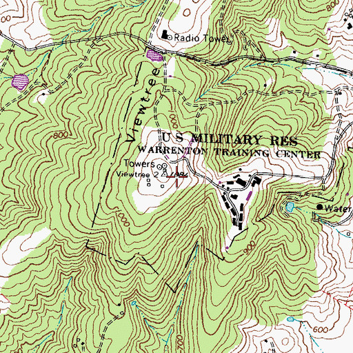 Topographic Map of Viewtree Mountain, VA