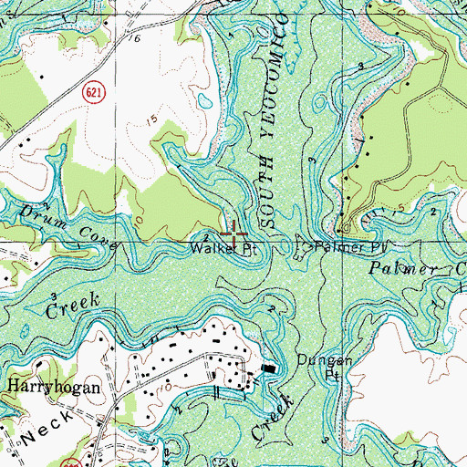 Topographic Map of Walker Point, VA